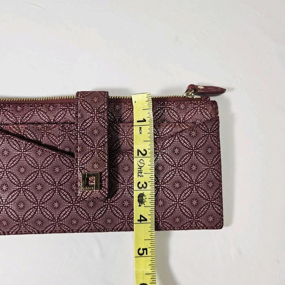 Lodis Maroon Geometric Wallet - Picture 5 of 9